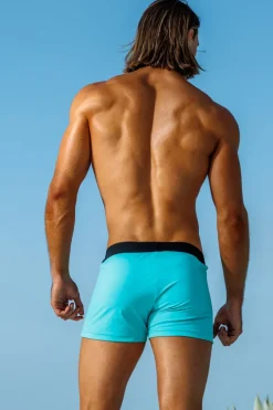 Capri Jade Stripe Retro Lycra Swimmer