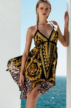 Designer Silk Dress- Leopard