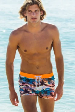 Sunset Palms Retro Lycra Swimmer